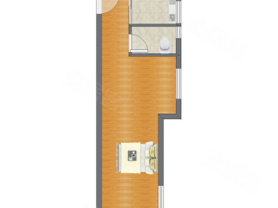 1室0厅 50.27平米户型图