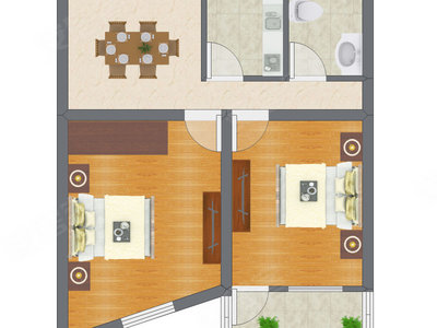 2室1厅 78.40平米户型图
