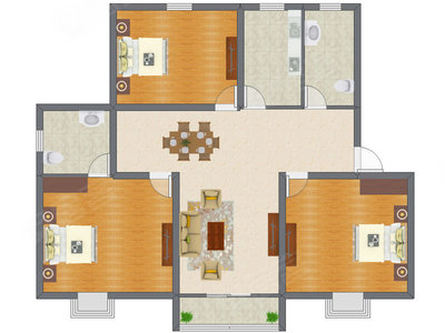 3室2厅 113.30平米