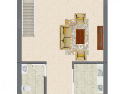 2室1厅 28.77平米