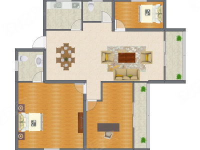 3室2厅 123.80平米