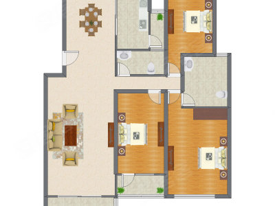 3室2厅 162.55平米