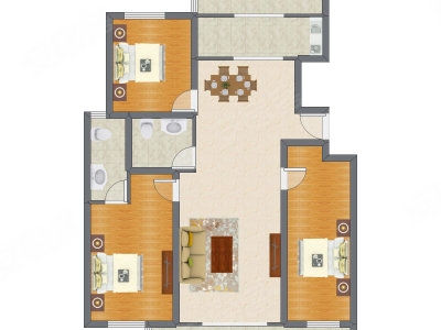 3室2厅 143.81平米