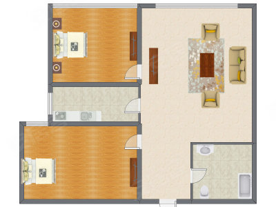 2室1厅 113.82平米