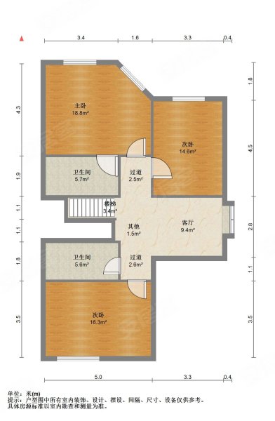 长岛澜桥4室3厅4卫334.36㎡南北2500万