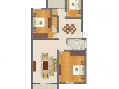 3室2厅 98.50平米