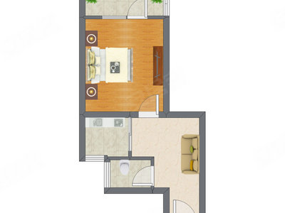 1室1厅 41.27平米户型图