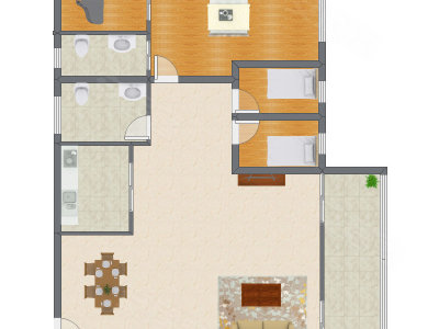 3室2厅 156.00平米