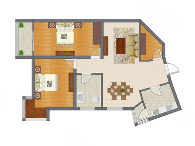 2室2厅 117.90平米户型图