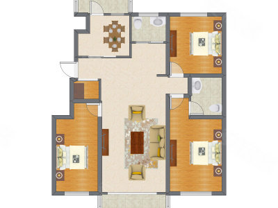 3室2厅 118.19平米