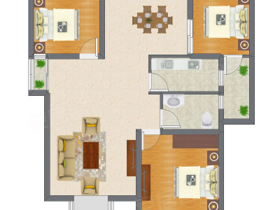 3室2厅 73.05平米