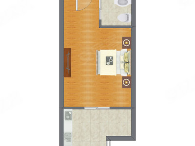1室0厅 41.84平米户型图