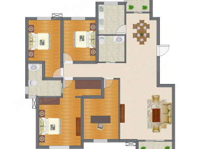 4室2厅 160.63平米