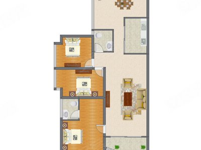 3室2厅 119.49平米