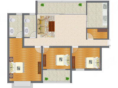 3室2厅 140.18平米