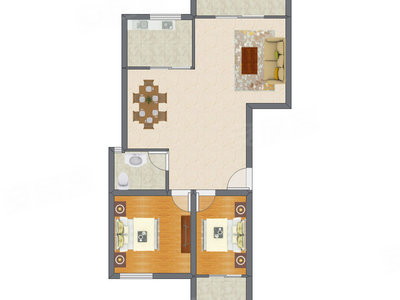 2室2厅 99.61平米户型图
