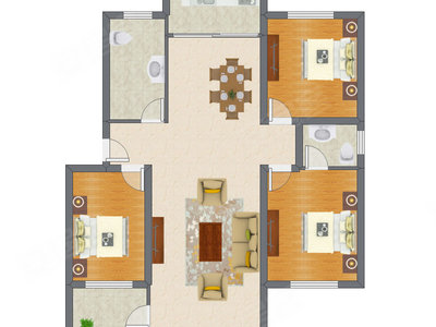 3室2厅 121.51平米