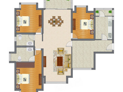 3室2厅 145.61平米