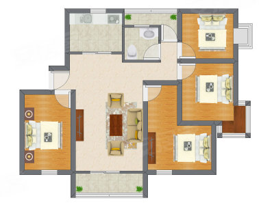 4室1厅 157.50平米户型图