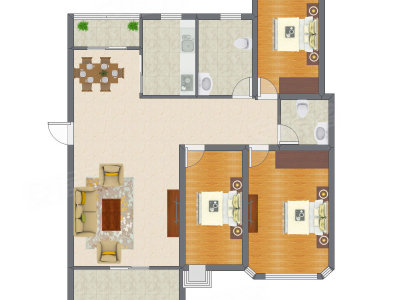 3室2厅 109.92平米