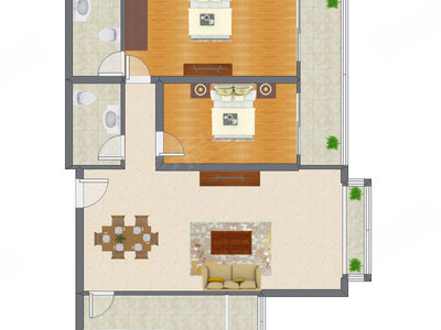 2室2厅 140.21平米