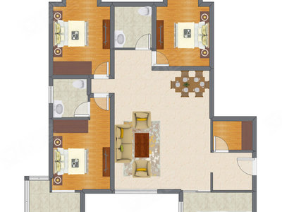 3室2厅 157.70平米