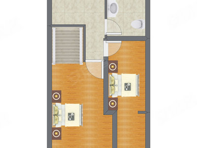 2室1厅 45.55平米