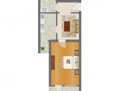 1室1厅 52.70平米