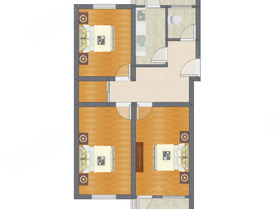 3室1厅 85.52平米户型图