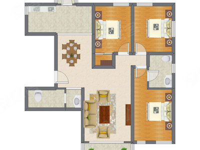 3室2厅 85.62平米