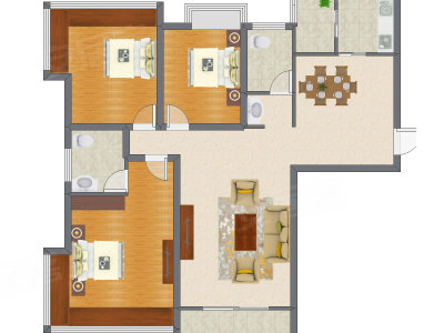 3室2厅 131.06平米