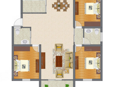 3室2厅 95.86平米