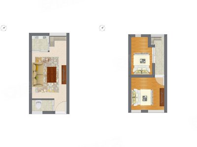 2室1厅 29.41平米户型图