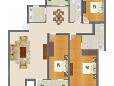 3室2厅 127.23平米
