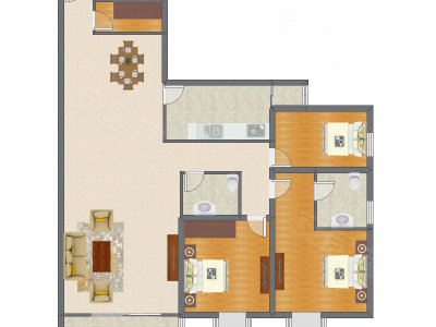 3室2厅 201.56平米