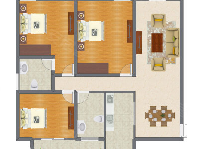 3室1厅 108.75平米