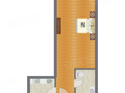 1室0厅 60.34平米户型图