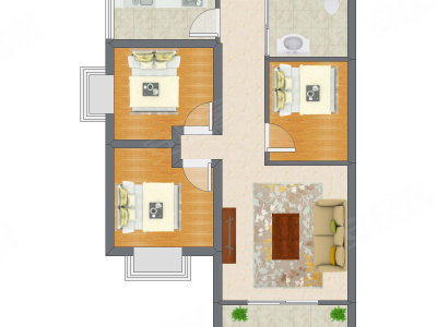 3室1厅 73.00平米户型图