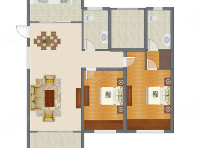 2室2厅 120.00平米