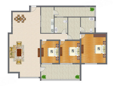 3室2厅 141.85平米