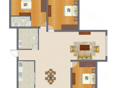 4室2厅 125.72平米