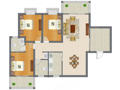3室2厅 136.15平米