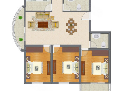 3室2厅 83.64平米