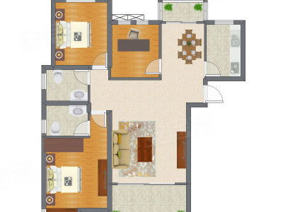 3室2厅 111.39平米