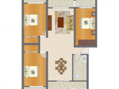 3室2厅 98.99平米