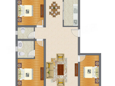 3室2厅 128.06平米