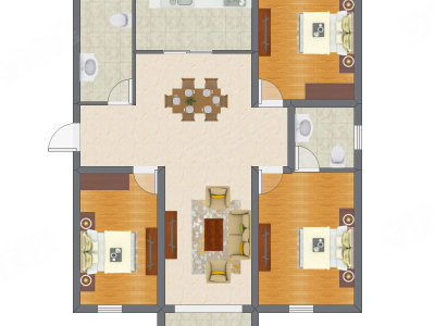 3室2厅 91.75平米