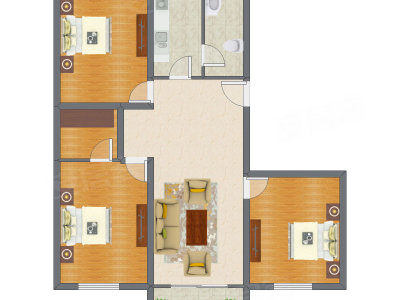 3室2厅 99.46平米