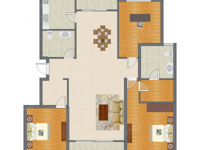 3室2厅 127.60平米