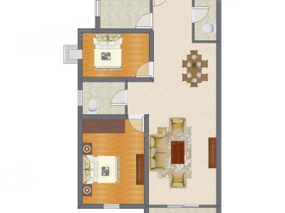 2室2厅 93.70平米户型图